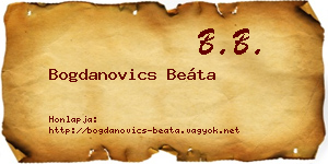 Bogdanovics Beáta névjegykártya